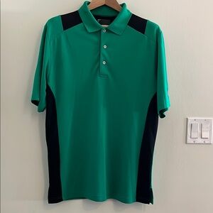 PGA Tour Green and Black Athletic Polo Shirt